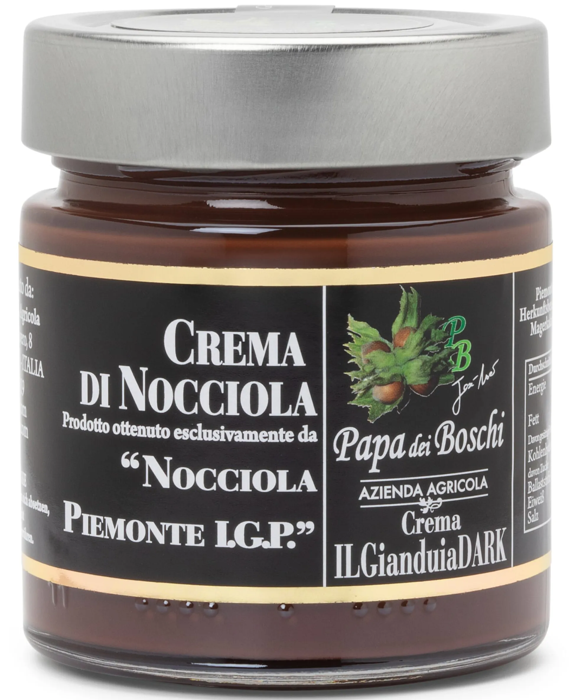 Piemontesische Haselnuss-Schokoladen-Creme dunkel