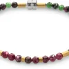 Rubin-Zoisit-Armband, Fuchsia-Grün
