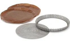Runde Tarteform Edelstahl perforiert