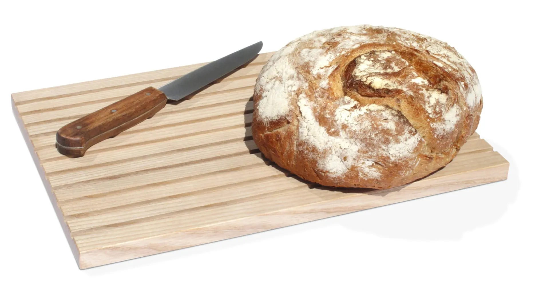 Schneidbrett mit Brotbeutel