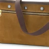 Schultertasche Veloursleder, Braun