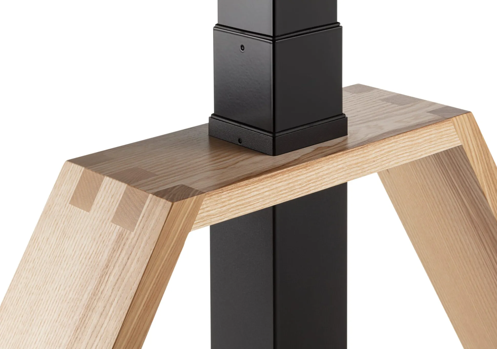 Steh-Sitz-Arbeitstisch Esche und Linoleum