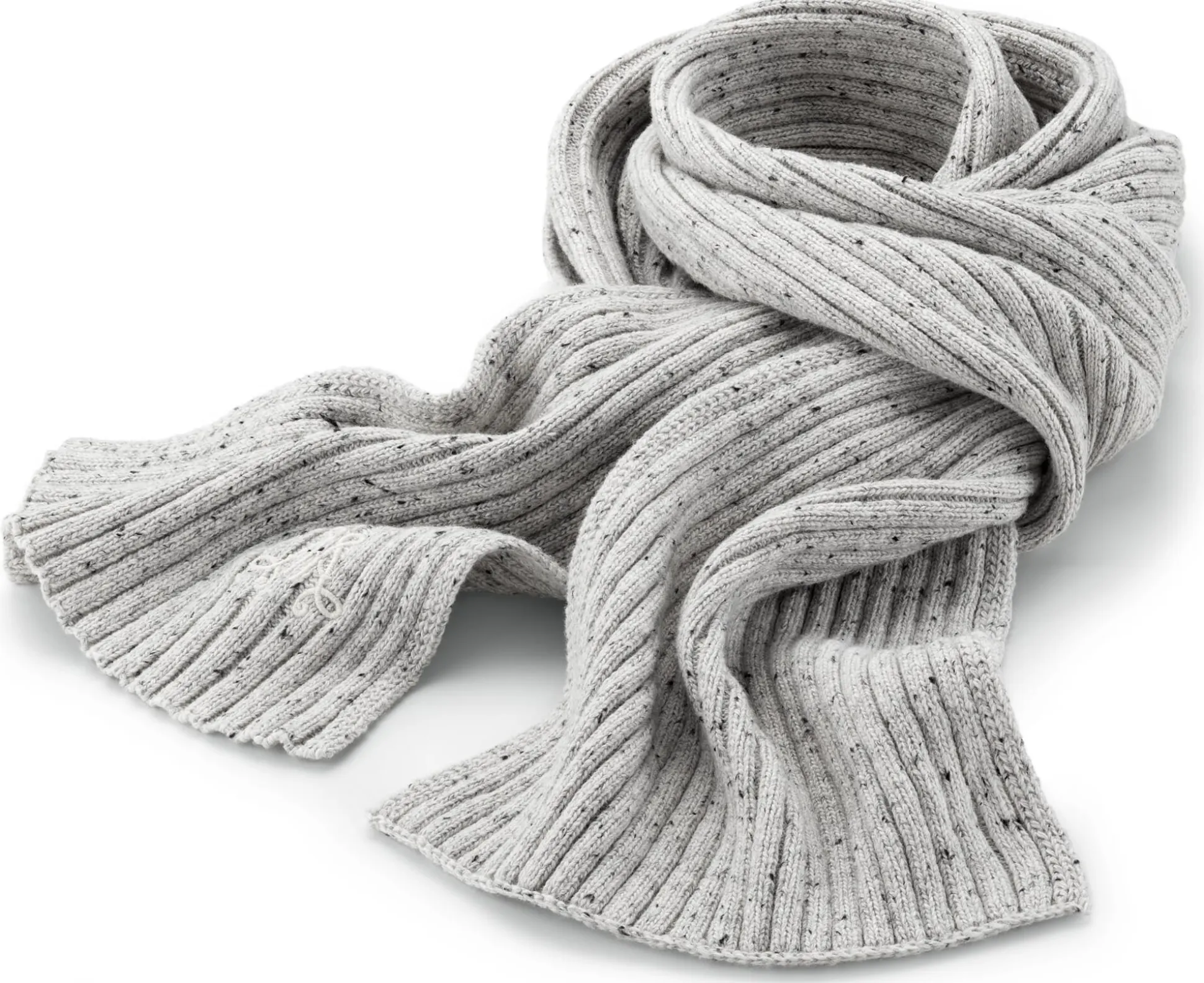 Unisex-Rippenschal meliert, Hellgrau