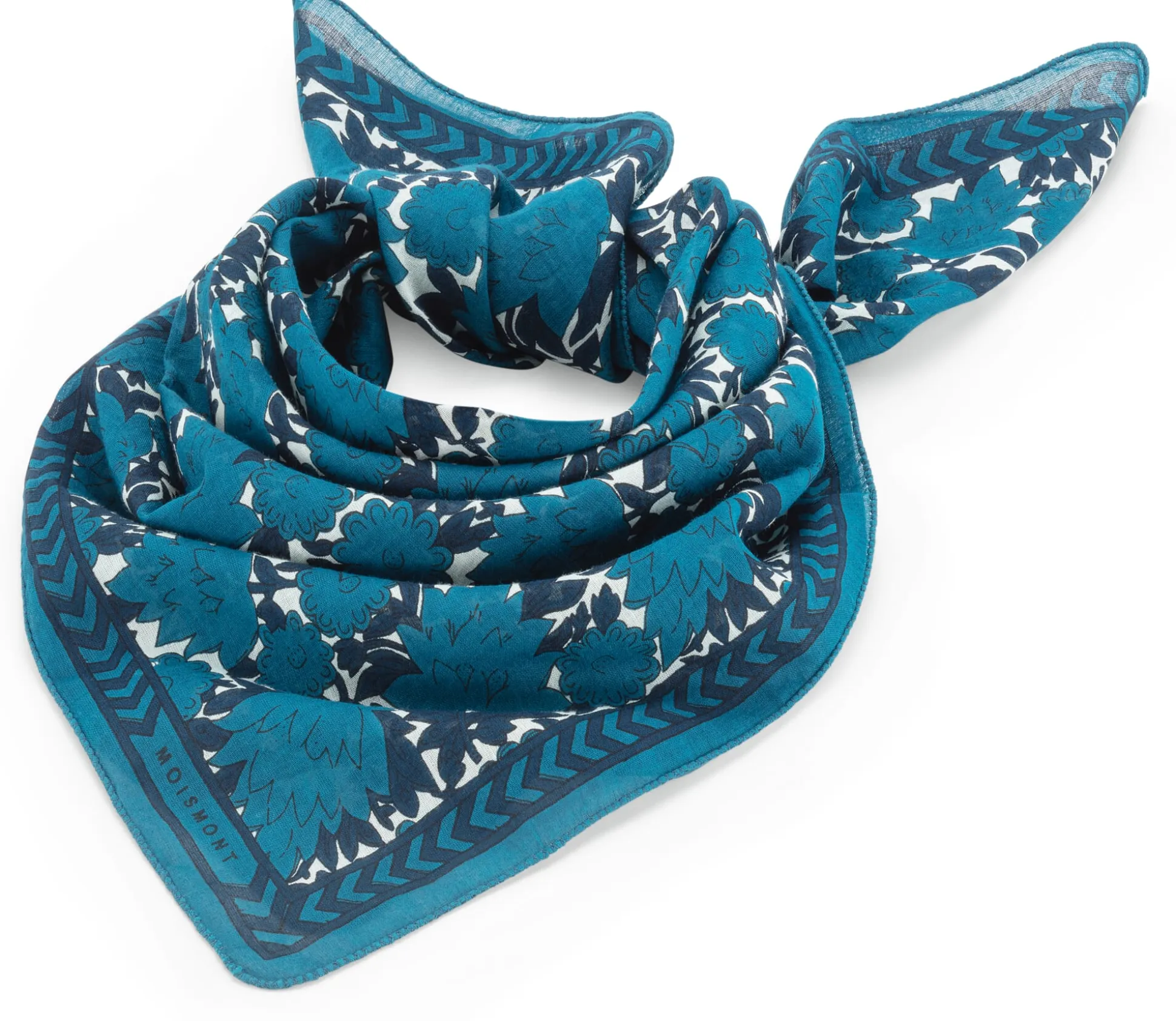 Unisextuch N° 791 floral, Blau