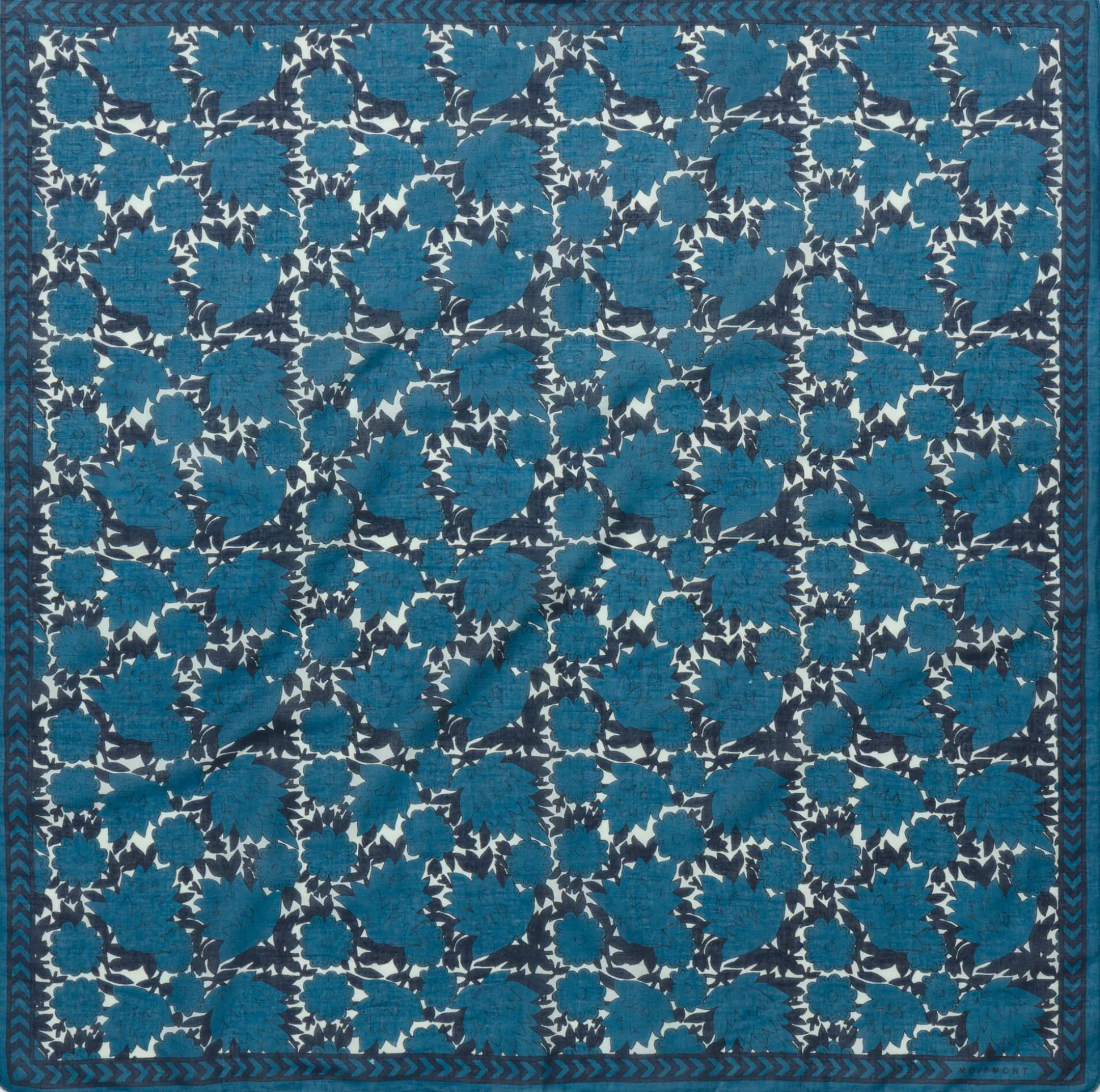 Unisextuch N° 791 floral, Blau