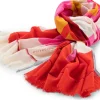 Unisextuch N° 826 floral, Rot-Rosa