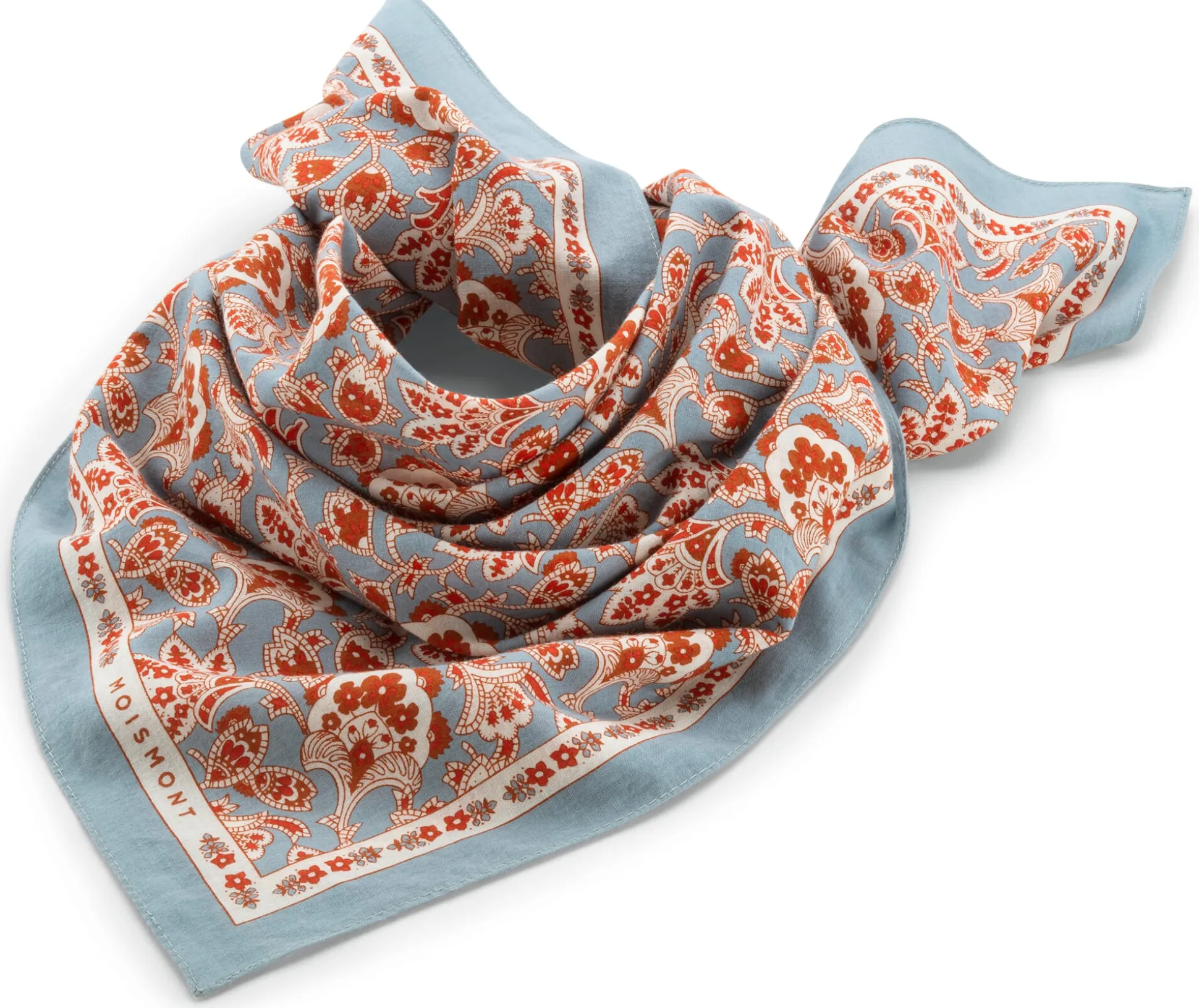 Unisextuch N° 764 Paisley, Hellblau