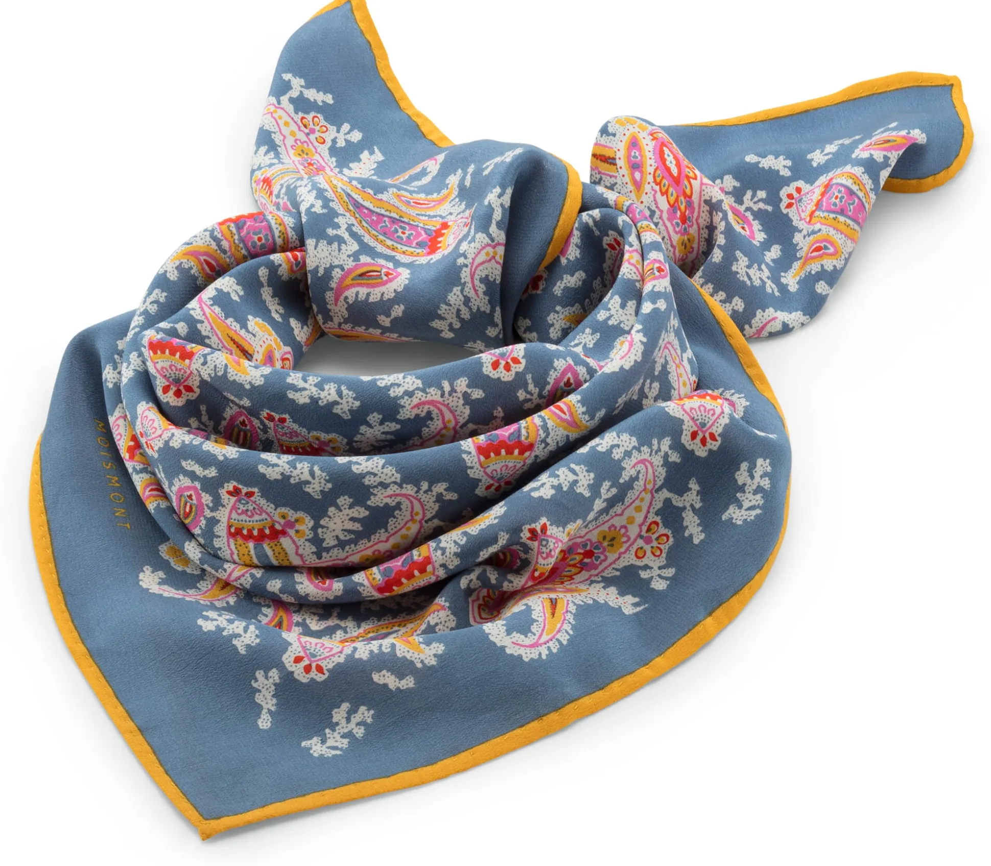 Unisextuch N° 763 Paisley Seide, Indigo