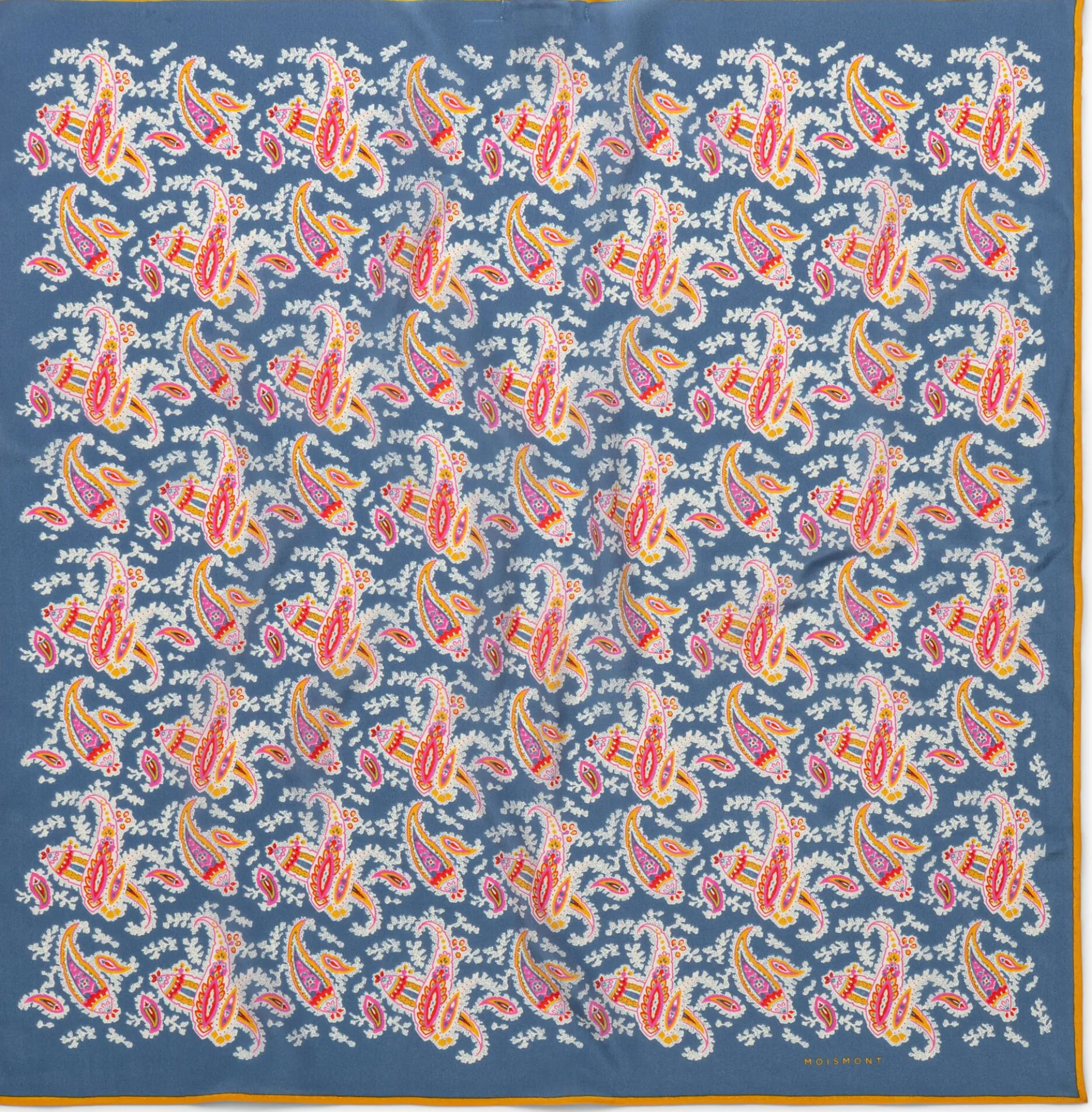 Unisextuch N° 763 Paisley Seide, Indigo
