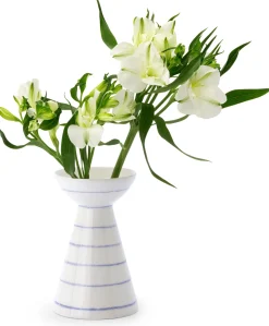 Vase Keramik handbemalt blau