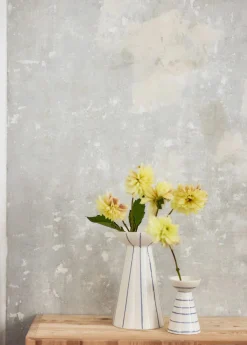 Vase Keramik handbemalt blau