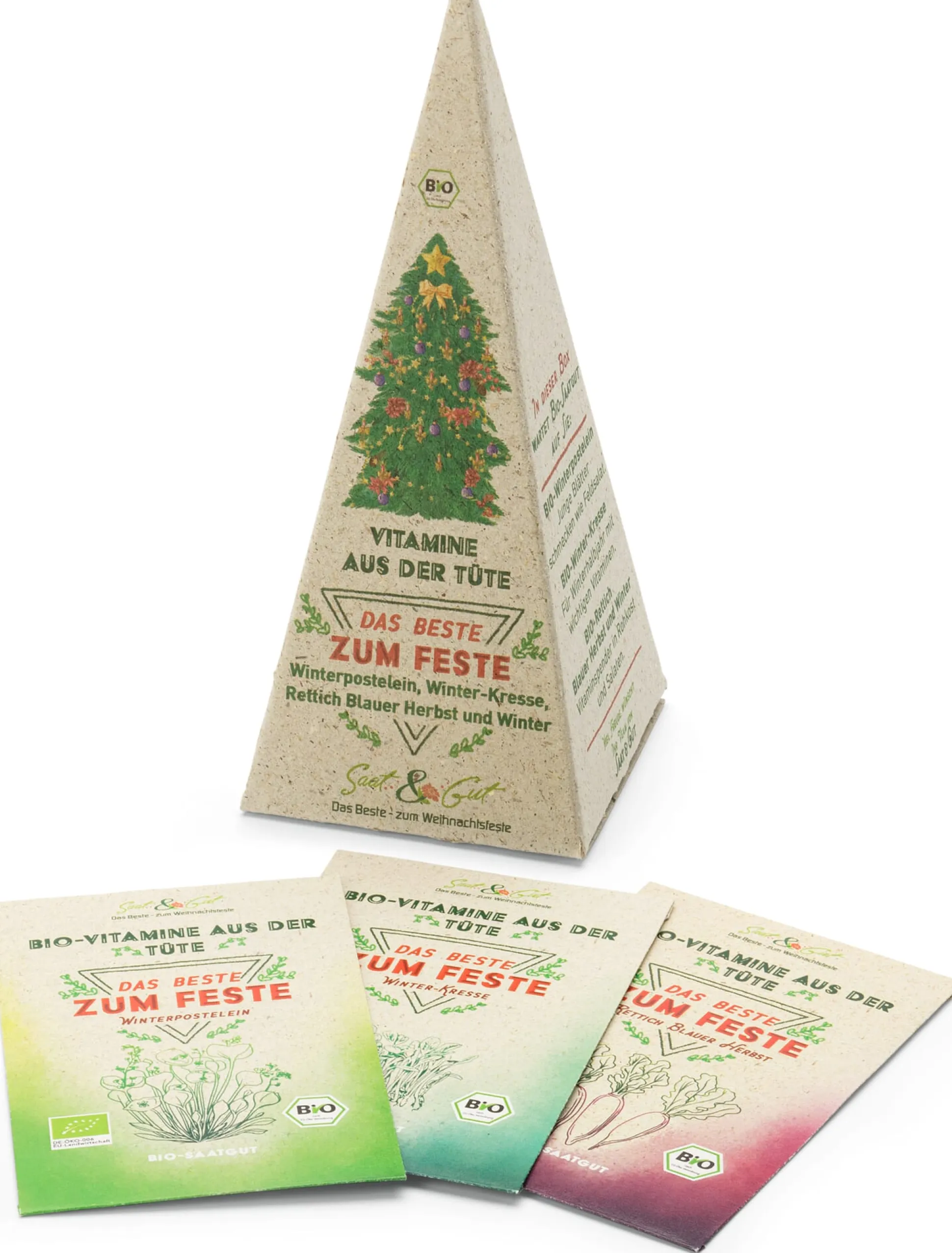 Weihnachtliche Saatguttüte Wintergemüse