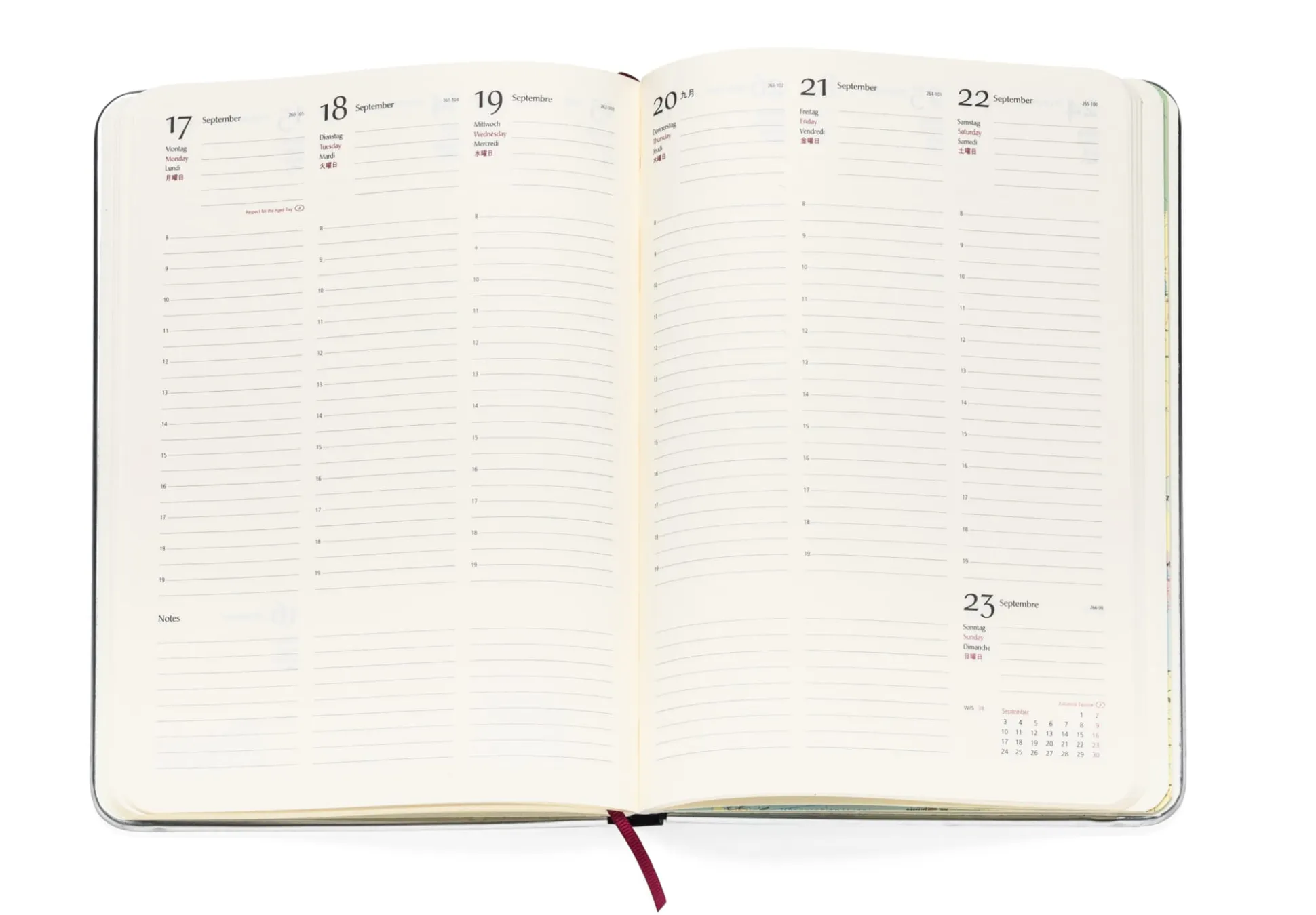 Wochenkalender Metallkante 2026